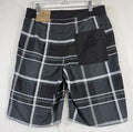 American Eagle Board Shorts Mens Small Black Plaid Swim Trunks New