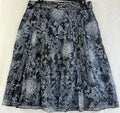 Ann Taylor Midi Skirt Size 10 Blue Floral Flare  Pleated