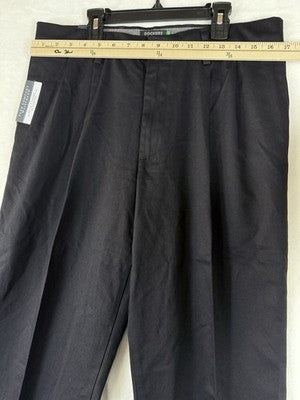Dockers Signature Pleated Khaki Pants 32x32 Mens Black New NWT