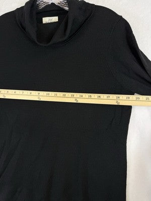 Brooks Brothers Women Sweater XL Black Cowl Neck Merino Wool Long Sleeve Tops