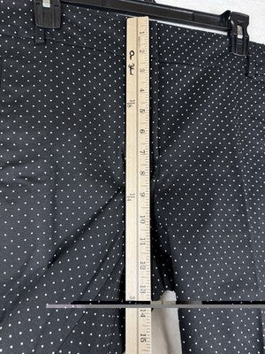 Ann Taylor Capri Pants 16 Signature Black Polka Dot Cotton Stretch Womens