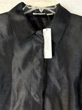 Chicos Shantung Jacket Size 2 Large Womens Black New NWT