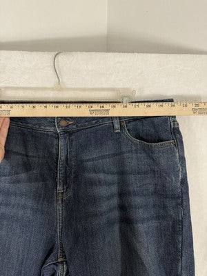 LL Bean Favorite Fit Jeans 18 Petite Flannel Lined 18P Blue Straight Leg Womens