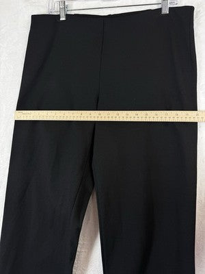 Eileen Fisher Flex Ponte Pants Large Black Knit Pull On Womens