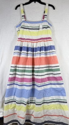 Gap Maxi Dress Small Womens Striped Empire Waist 100% Cotton Sleeveless New $98