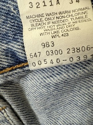 Levis 540 Jeans 42x30 Mens Relaxed Fit Vintage 90s Light Blue Levi’s