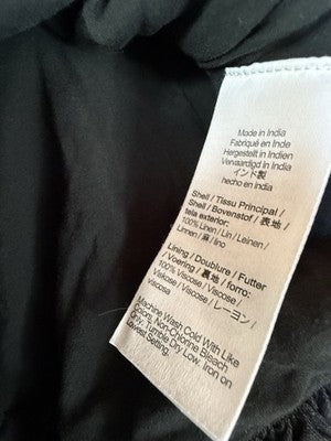 J Crew Mini Skirt 4 100% Linen Black Flare Ruffled Womens New NWT