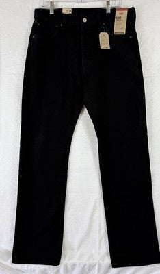 Levis 501 Jeans 34x32 Button Fly Black 100% Cotton Denim Levi’s New NWT