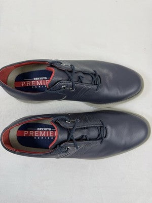 FootJoy DryJoys Golf Shoes 10.5 Men Premiere Series Flint Spikeless Blue Leather