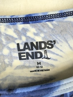 Lands End Tankini Top 12 Underwire Square Neck Rash Guard Swim Lot Blue