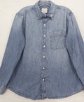 American Eagle Denim Shirt Mens Super Soft Blue Long Sleeve Button Up