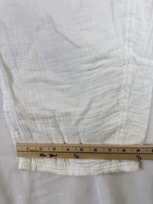 Gap Cotton Gauze Easy Barrel Leg Pants Small Women White Pull On Pockets New NWT