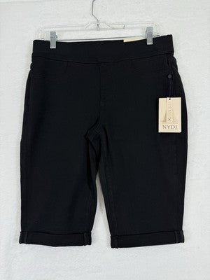 NYDJ Denim Short Black Pull On 13” Roll Cuff Jean Womens NWT
