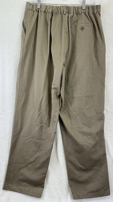 LL Bean Bayside Pants Womens 16 Ultra High Rise Comfort Waist Tan Brown Khakis