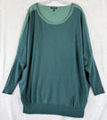 Eileen Fisher Sweater 3X Womens Blue Green Tunic Tops Knit  100% Merino Wool