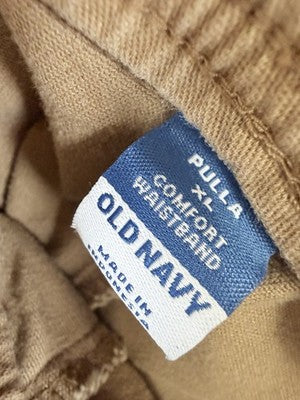 Old Navy High Rise Pulla Utility Pants XL Womens Brown Pull On Cotton Stretch