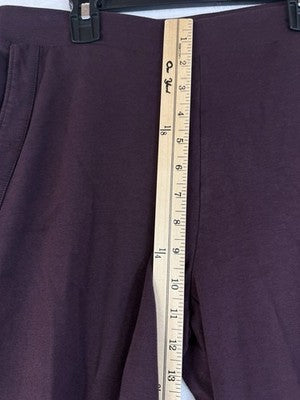 J Jill Pants Small Tall Burgundy Pure Jill Affinity French Terry Pull On *Flaw