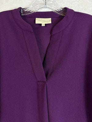 Melloday Top XL Purple Short Sleeve Blouse Womens