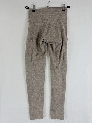 Aerie Leggings Small High Rise Beige Knit Pockets Chill Play Move