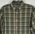 Old Navy Everyday Shirt Regular Fit Small Green Plaid Long Sleeve Mens