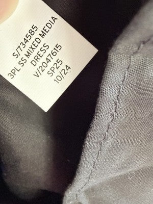 Gap Maternity Mixed Media Maxi Dress XXL Black Empire Waist Short Sleeve Women