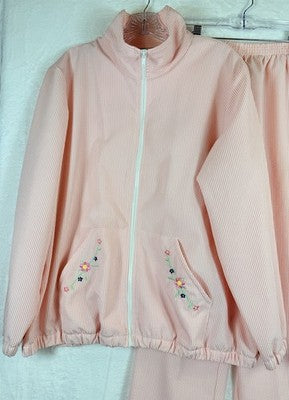 Blair Women’s Clothing Jacket Pants Large Petite Pink Seersucker Outfit Lot Set