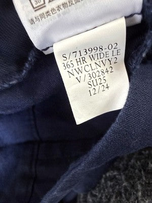Gap Linen Blend Trousers 6 Petite Navy Blue High Rise Wide Leg 365 New NWT