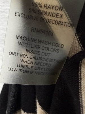 Calvin Klein Maxi Skirt XL Black Ivory Stripe Jersey Knit Fold Over New NWT