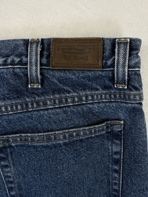 LL Bean Double L Fleece Lined Jeans 36x32 Mens Blue Classic Fit