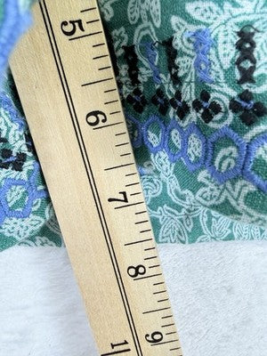 J Jill Love Linen Shorts Green Floral Pull On Womens