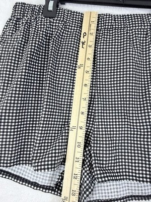 Aeropostale Boxer Shorts Womens Medium Black White Check Gingham Cotton New NWT