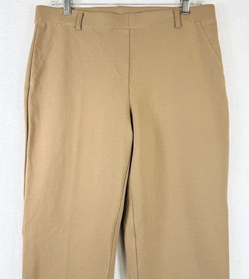 Quince Ultra Stretch Ponte Straight Leg Pant Large Pecan Brown Pull On Womens