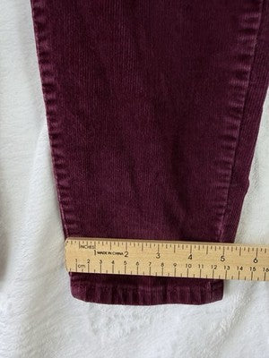 Banana Republic Corduroy Pants 30 10 Womens Burgundy Red Purple Mid Rise