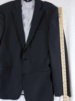 Brooks Brothers Jacket 40L Black Suit Blazer Explorer Regent Fit Wool Blend Mens