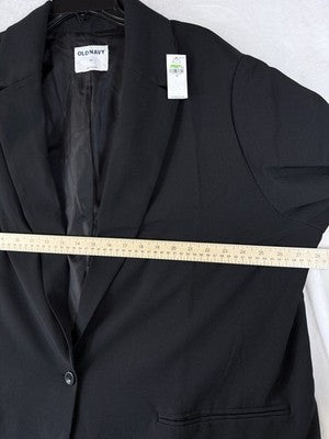 Old Navy Blazer Women 3X Black Suit Jacket Classic Stretch Plus Size New NWT
