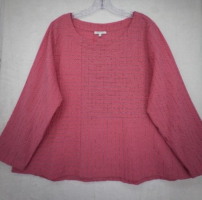 Habitat Clothes To Live In Top Medium Pink Button Back Artsy Lagenlook Womens