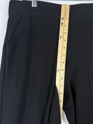 Max Studio Pants XL Black Knit Straight Leg Pull On Pockets Womens