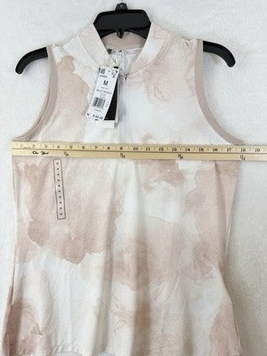 Adidas Womens Golf Polo Ultimate365 Medium Shirt Sleeveless Taupe Pink New NWT