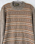 Vintage Mens Sweater Medium Fair Isle Crew Neck 70s 80s Sears
