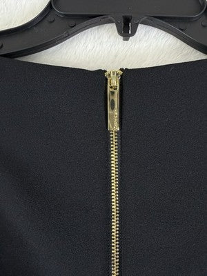 Calvin Klein Dress 2 Chiffon Bell Sleeve Sheath Black Cocktail Party Womens