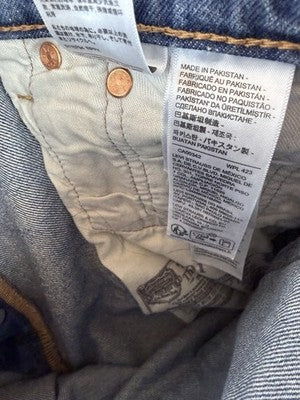 Levis 501 Skateboarding Jeans Mens Button Fly Strong 30x32 Blue Straight Leg
