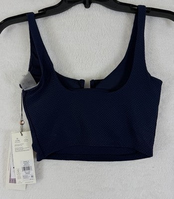 Calia Swim Top XS Longline Bikini Opulent Blue Navy U Bar Womens New NWT