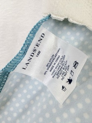 Lands End Tankini Top 14W Blue Swimsuit Square Neck Women Swim Underwire New NWT