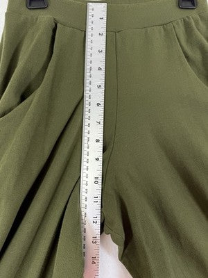 Vintage Jogger Pants Small 80s 90s Green High Waist Knit Hipster Made USA Womens