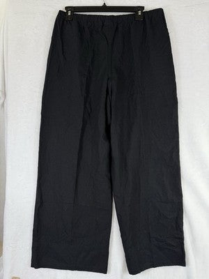 Gap Wide Leg Linen Pants Women Medium Petite Black Pull On Easy Pockets New NWT