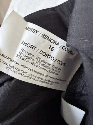 Gloria Vanderbilt Haven Trouser 16 Short Missy Black Pants Womens New NWT