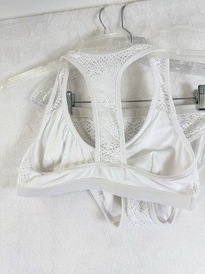 Venus Bikini Set Crochet White Size 4 Top New 6 Bottom Racerback Swimwear Women