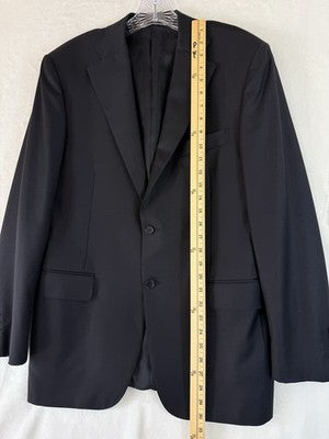 Canali Blazer 38R Black 100% Wool Mens Jacket Made In Italy
