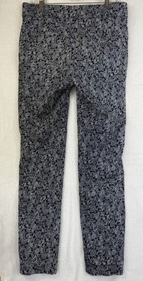 Rafaella Comfort Pants 10 Pull On Blue Paisley Print Womens