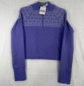 DSG 1/4 Zip Medium Purple Fair Isle Workout Shirt Long Sleeve Womens NEW